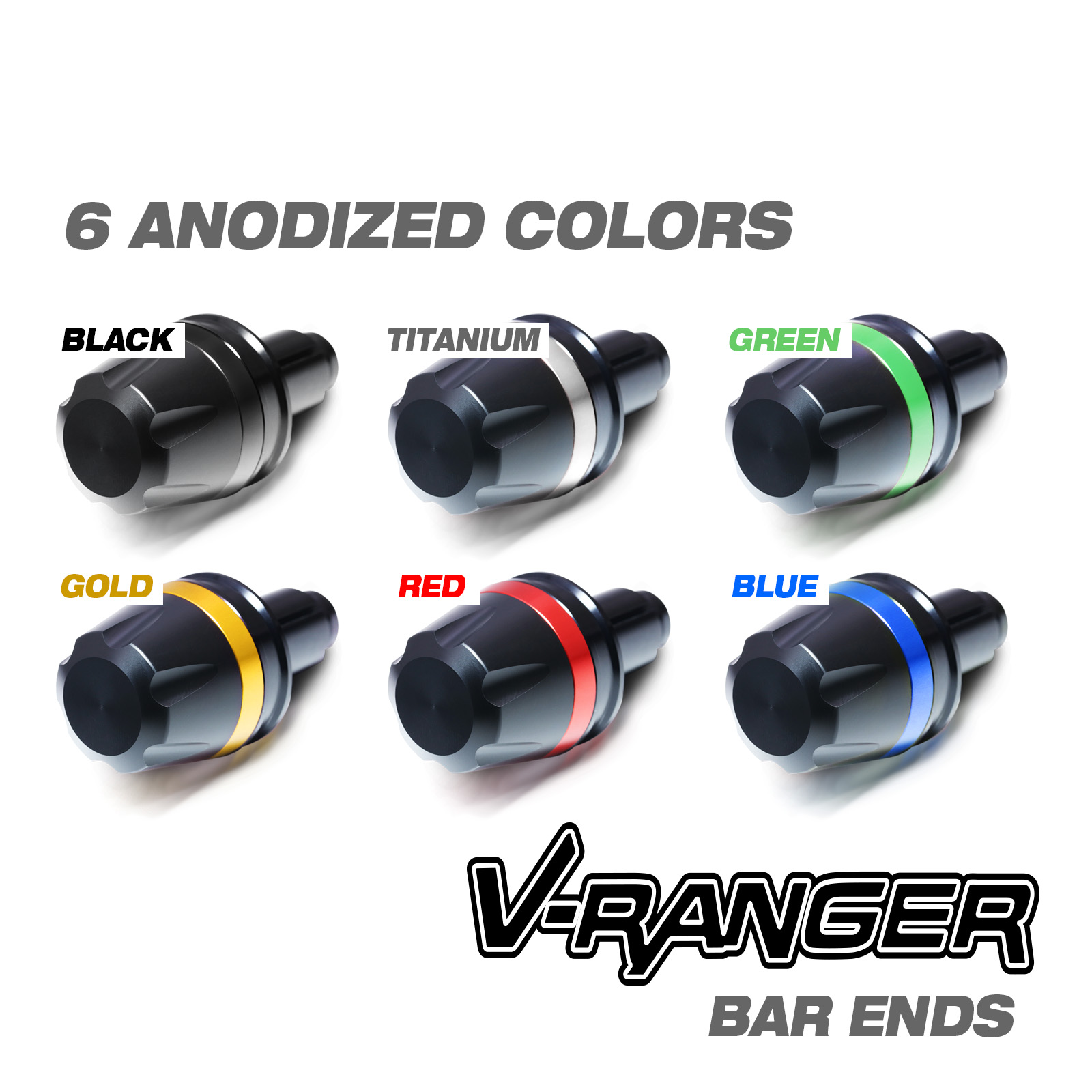 Red V-RANGER Handle Bar End Sliders For Kawasaki Z900 17-21 Red V-RANGER Handle Bar End Sliders For Kawasaki Z900 17-21