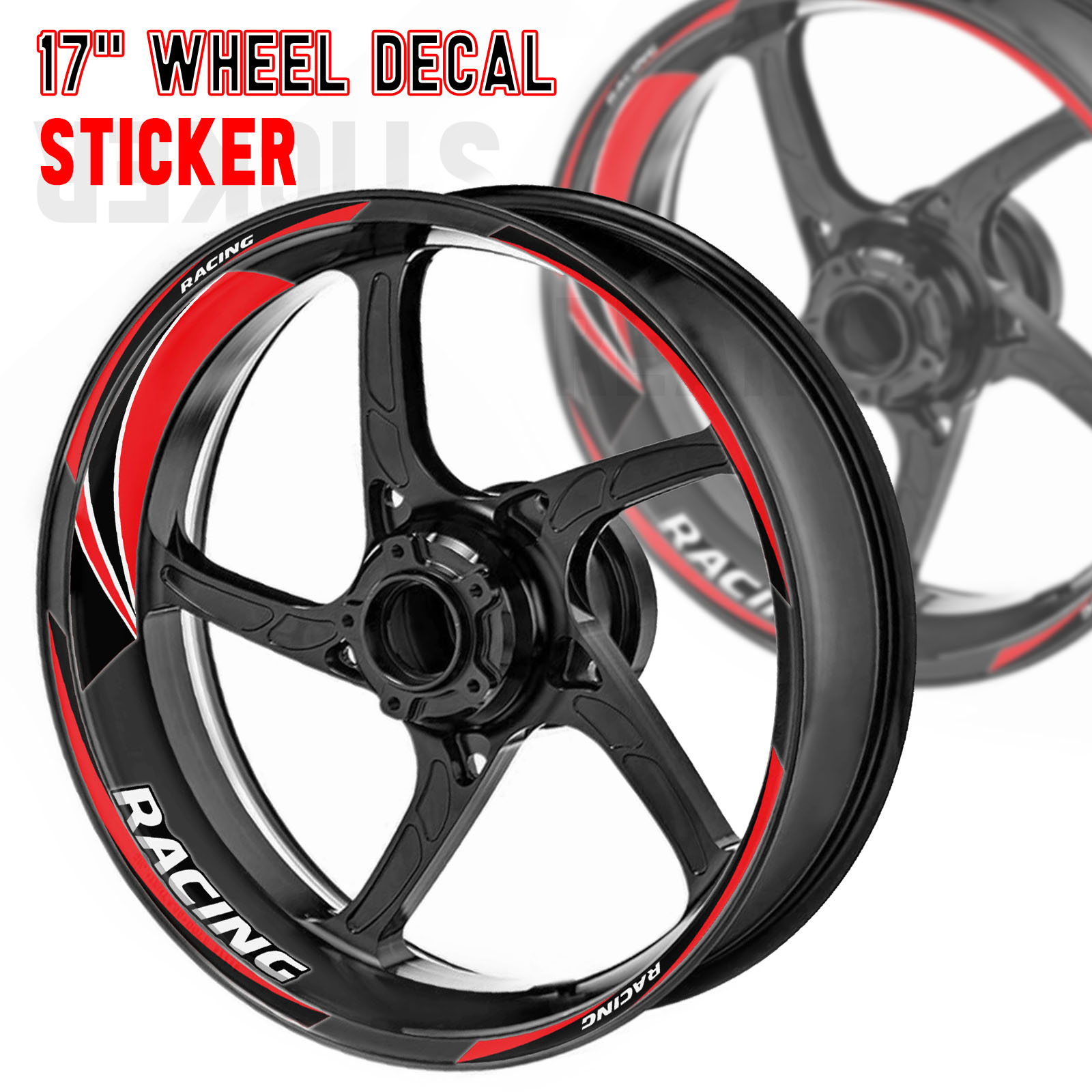 8-Pack Black Motorcycle Wheel Rim Decals Stickers For Suzuki – GSXR & More