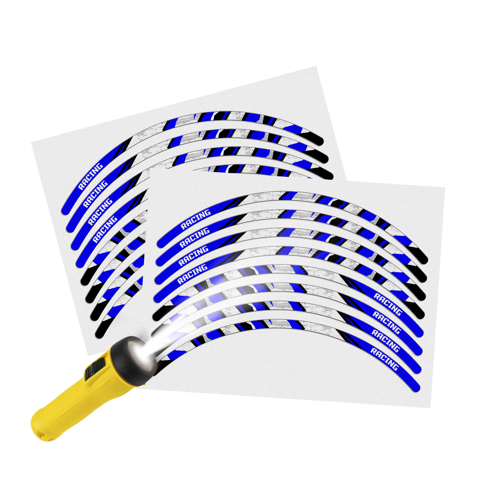Shing02 ステッカー SH02 Blue 17 INCH REFLECTIVE RIM STICKER For Kawasaki ZX10R Ninja