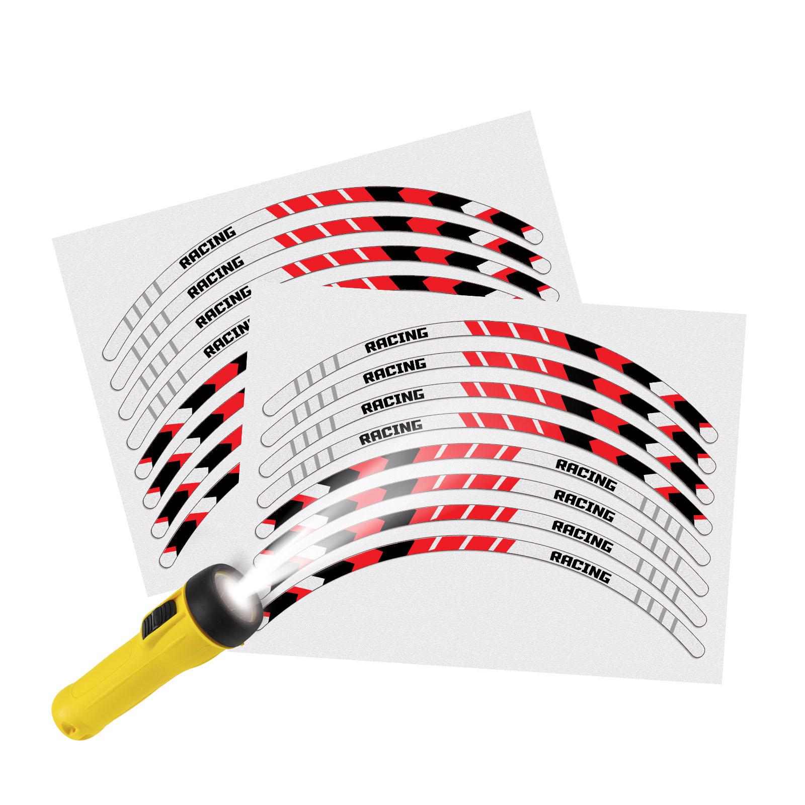 SH30 Red 17 INCH REFLECTIVE RIM STICKER For Kawasaki Ninja ZX-10R