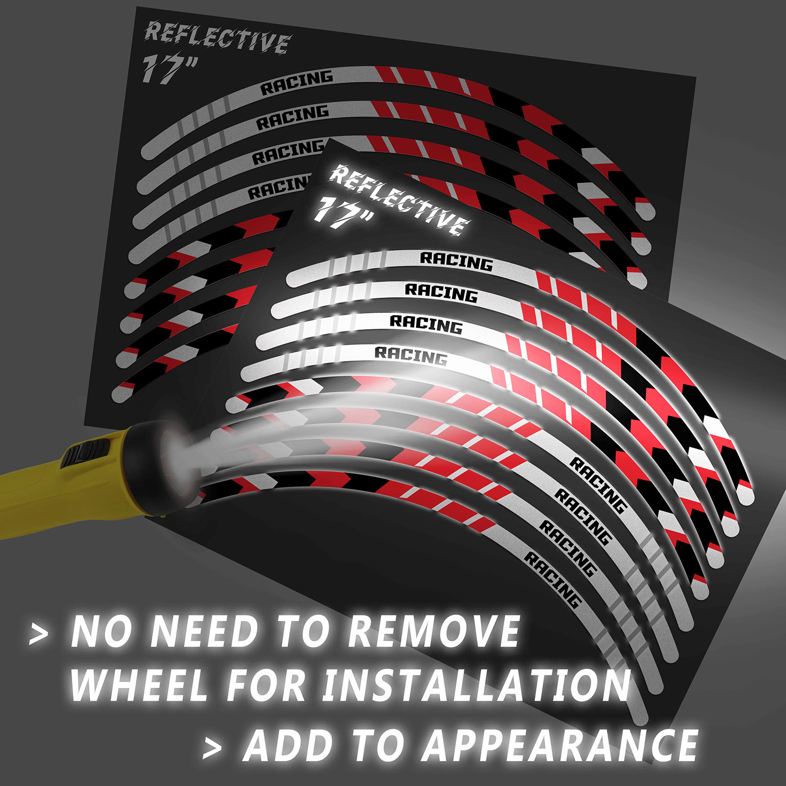 Reflective Rim Stripe Decals / Tape For Kawasaki Ninja ZX14, ZX14R