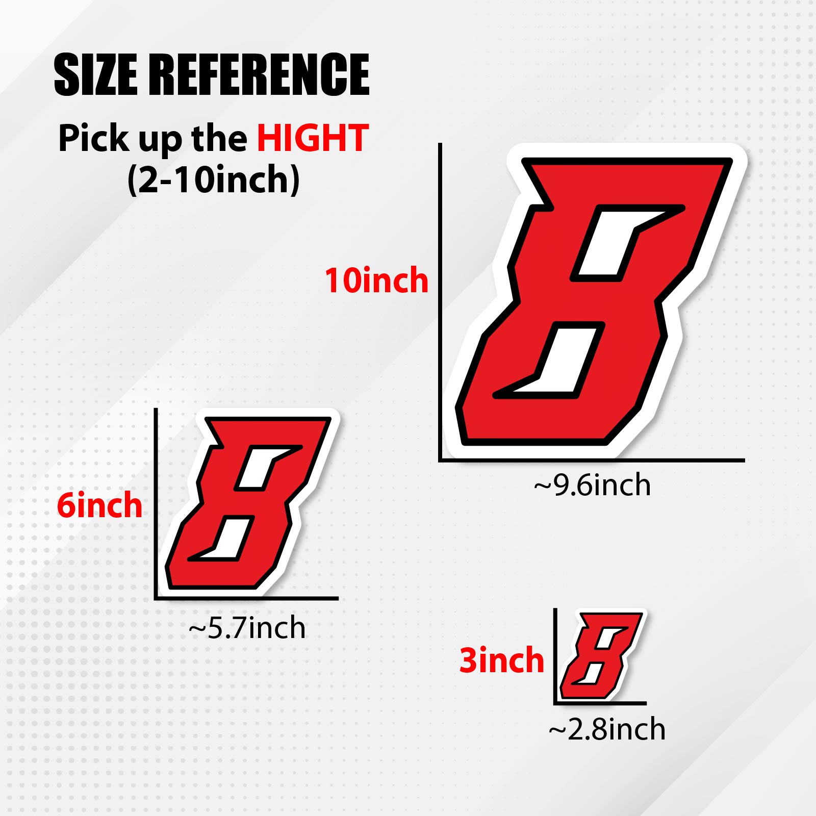 3pcs Racing Number Sticker Custom S03 For R1250GS R1200GS MT-09 ZX
