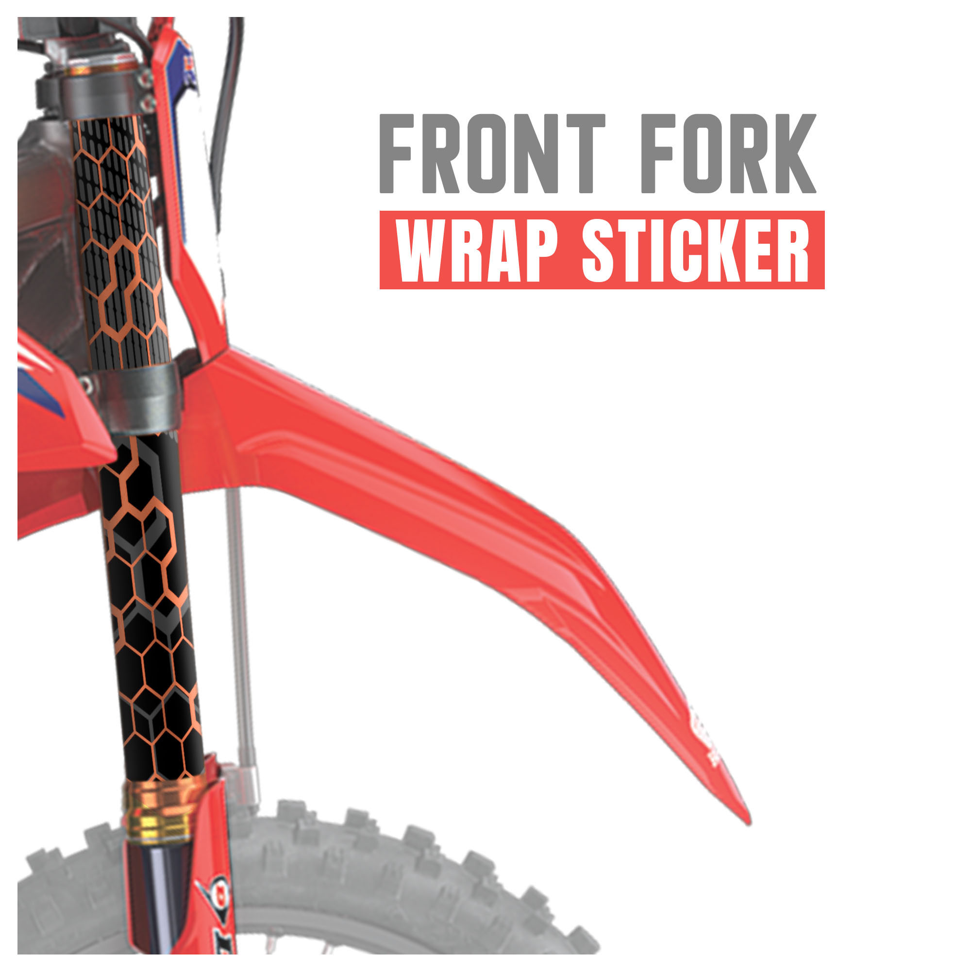 Orange Hexagon Fork Wrap For Honda RF450R CRF250L RALLY CRF250RX